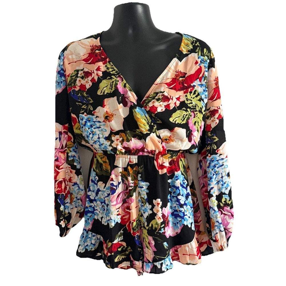 Show Me Your MuMu Rocky Romper Size Small Black Multicolored Floral USA